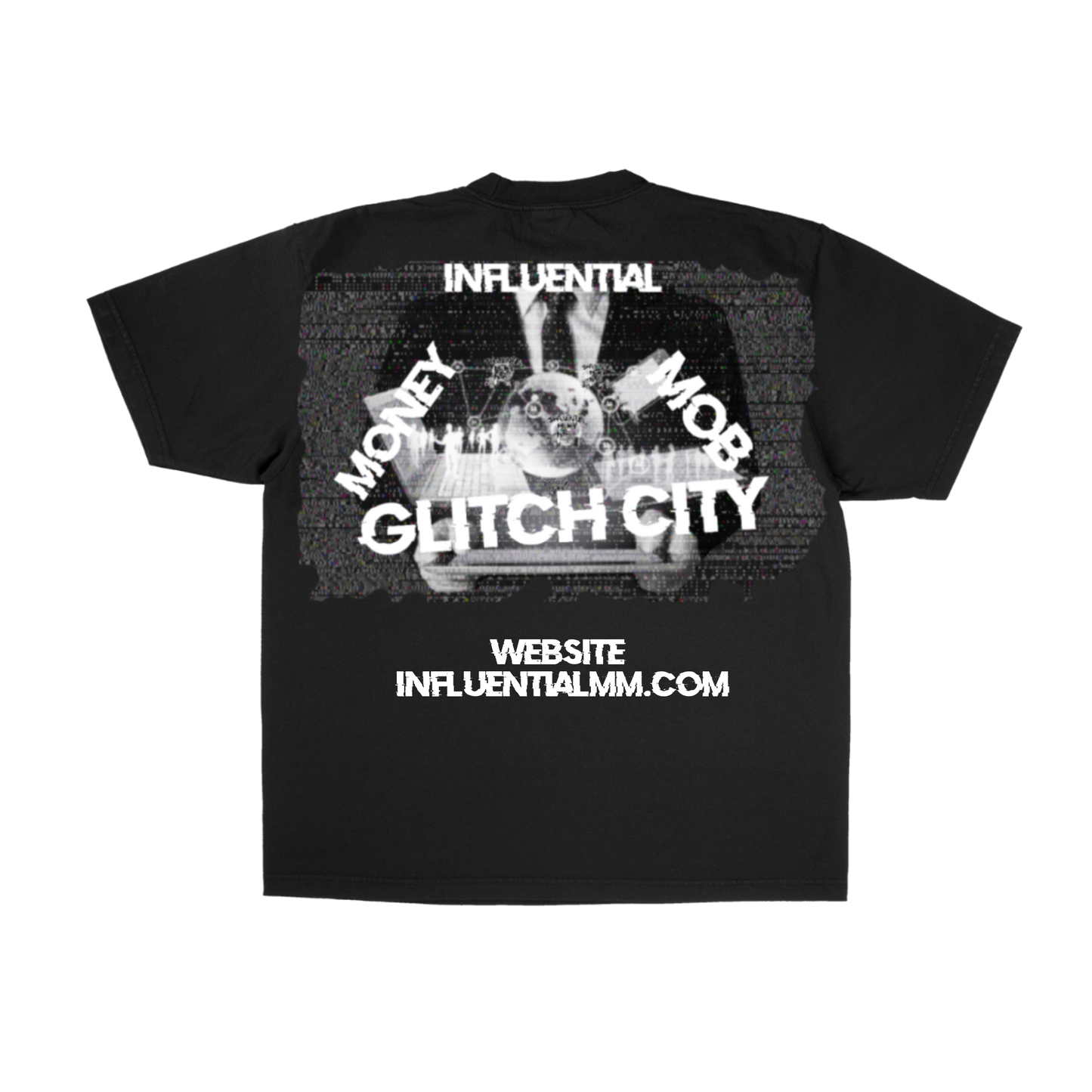 BLACK GLITCH CITY TEE