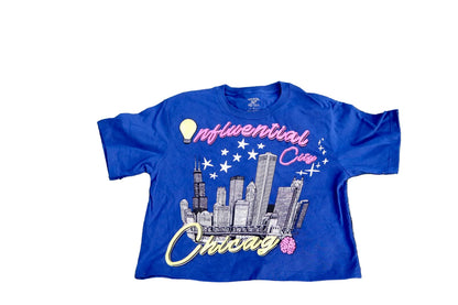 GALAXY BLUE I.C JERSEY CROP TEE