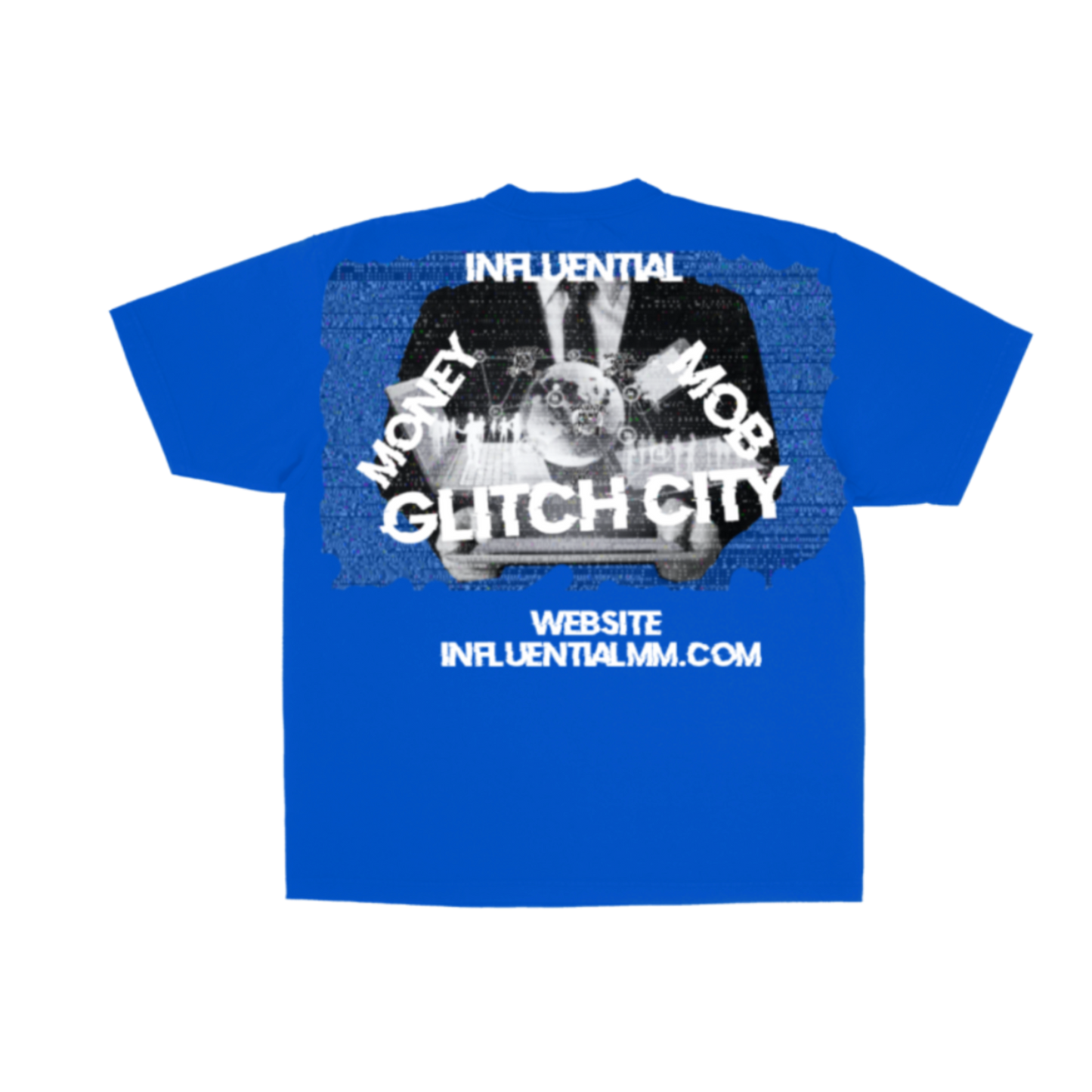 BLUE GLITCH CITY TEE