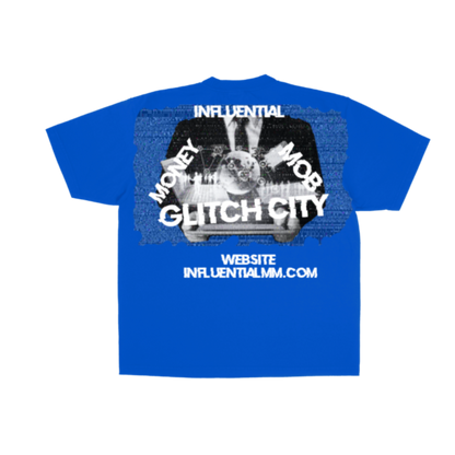 BLUE GLITCH CITY TEE